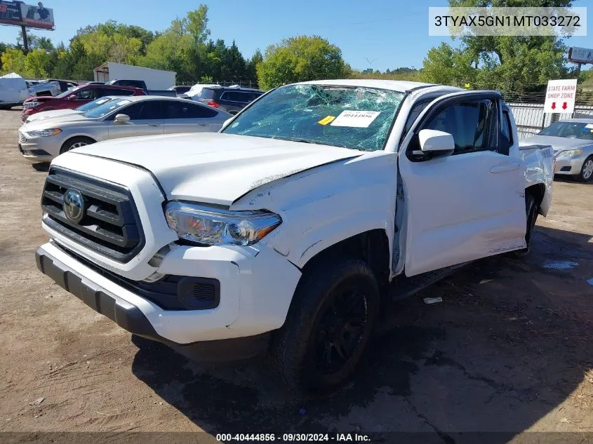 2021 Toyota Tacoma Sr VIN: 3TYAX5GN1MT033272 Lot: 40444856