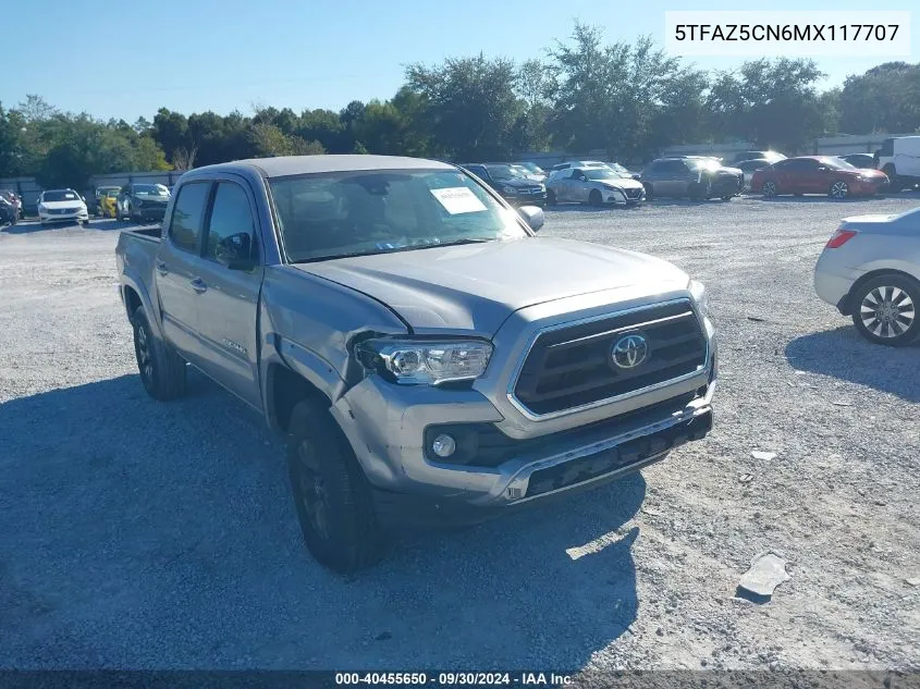 2021 Toyota Tacoma 2Wd Double Cab/Sr5/Trd Sport/ VIN: 5TFAZ5CN6MX117707 Lot: 40455650