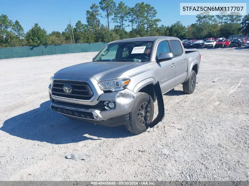 2021 Toyota Tacoma 2Wd Double Cab/Sr5/Trd Sport/ VIN: 5TFAZ5CN6MX117707 Lot: 40455650