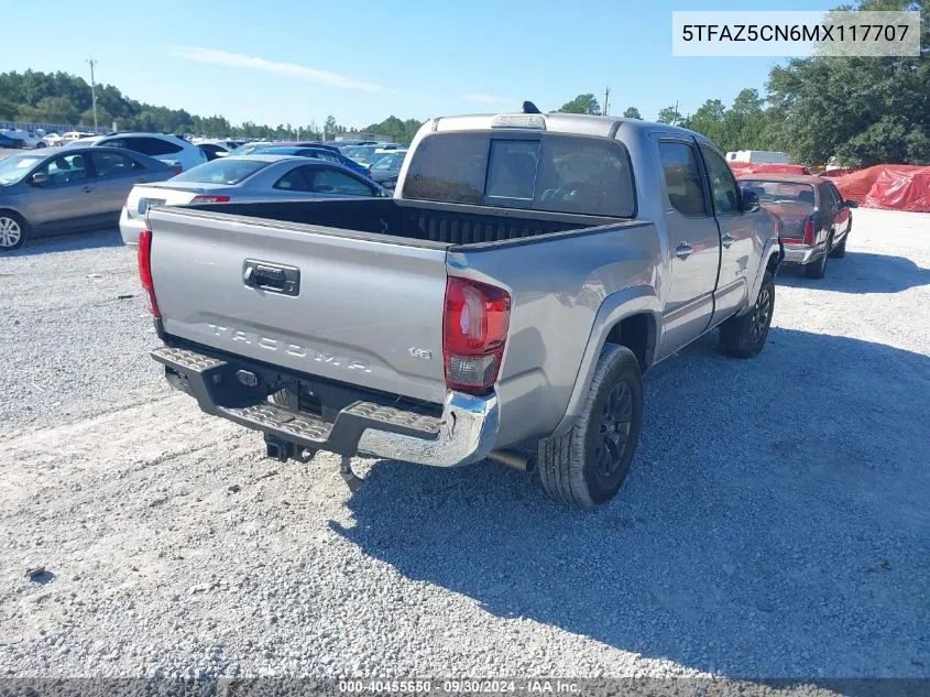 2021 Toyota Tacoma 2Wd Double Cab/Sr5/Trd Sport/ VIN: 5TFAZ5CN6MX117707 Lot: 40455650