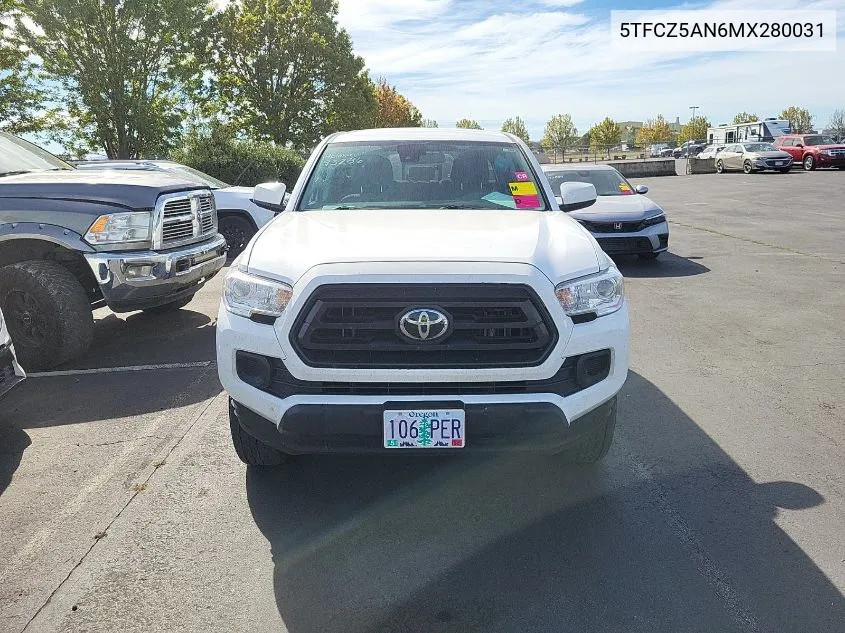 5TFCZ5AN6MX280031 2021 Toyota Tacoma Double Cab/Sr/Sr5/Trd Sport/Trd Off Road/Trd Pro