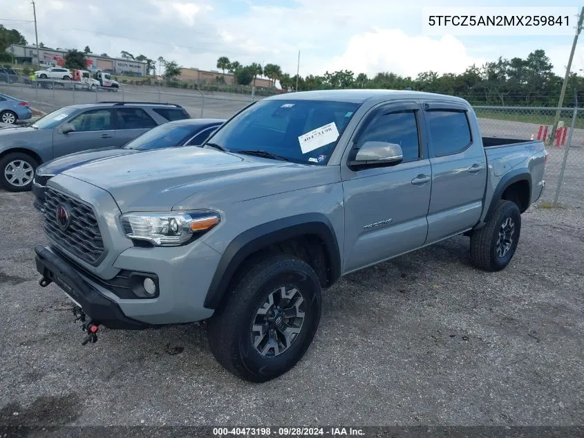 2021 Toyota Tacoma Trd Off-Road VIN: 5TFCZ5AN2MX259841 Lot: 40473198