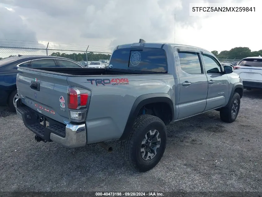 5TFCZ5AN2MX259841 2021 Toyota Tacoma Trd Off-Road