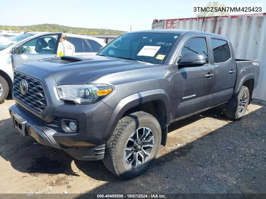 2021 Toyota Tacoma Trd Sport VIN: 3TMCZ5AN7MM425423 Lot: 40495598