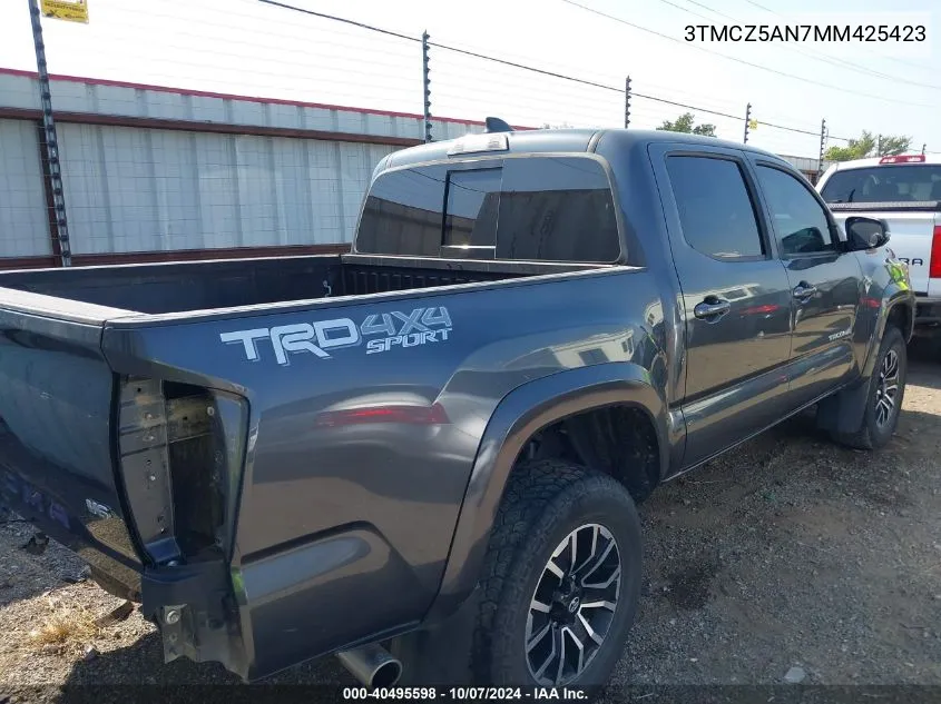 2021 Toyota Tacoma Trd Sport VIN: 3TMCZ5AN7MM425423 Lot: 40495598