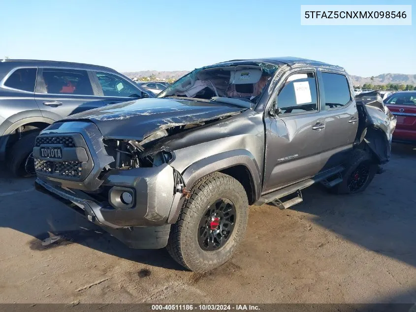 2021 Toyota Tacoma Sr5 V6 VIN: 5TFAZ5CNXMX098546 Lot: 40511186