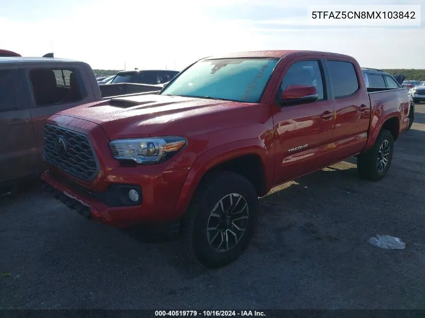 2021 Toyota Tacoma Trd Sport VIN: 5TFAZ5CN8MX103842 Lot: 40519779