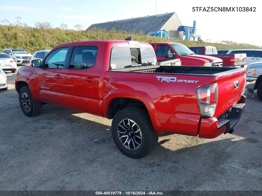 2021 Toyota Tacoma Trd Sport VIN: 5TFAZ5CN8MX103842 Lot: 40519779