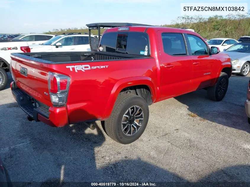 2021 Toyota Tacoma Trd Sport VIN: 5TFAZ5CN8MX103842 Lot: 40519779