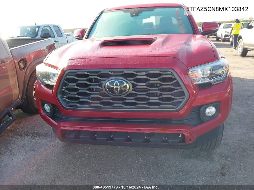 2021 Toyota Tacoma Trd Sport VIN: 5TFAZ5CN8MX103842 Lot: 40519779