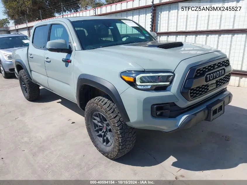 2021 Toyota Tacoma Trd Pro VIN: 5TFCZ5AN3MX245527 Lot: 40594154