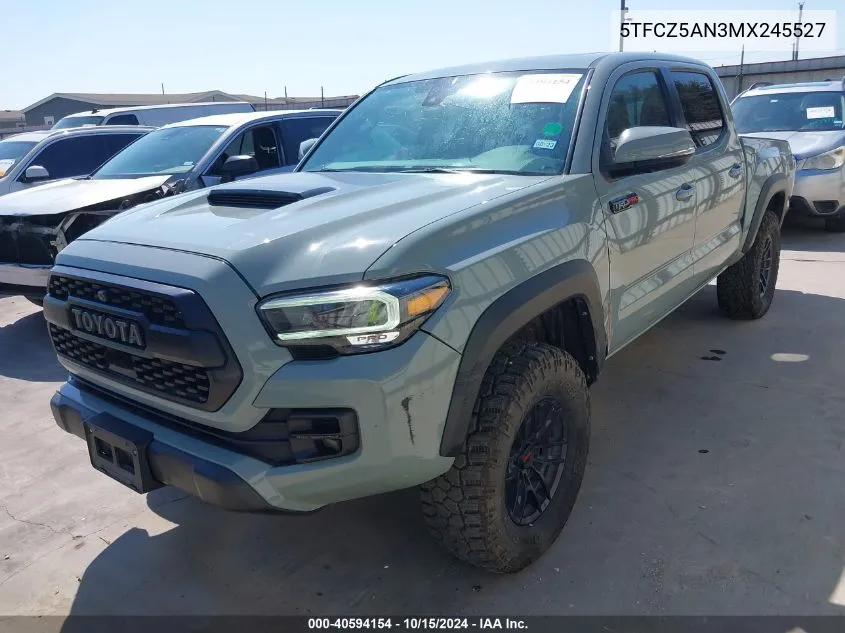 2021 Toyota Tacoma Trd Pro VIN: 5TFCZ5AN3MX245527 Lot: 40594154