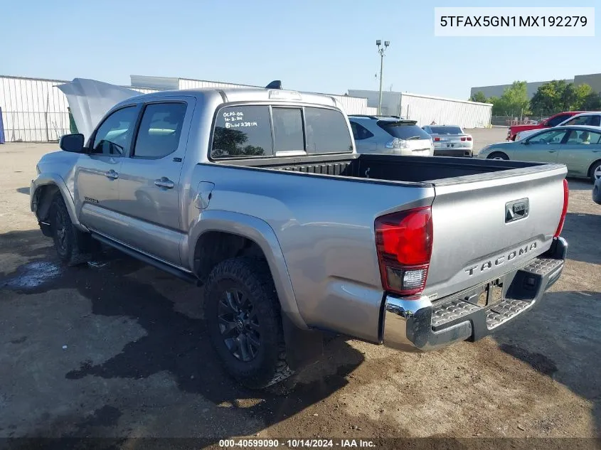 2021 Toyota Tacoma Sr5 VIN: 5TFAX5GN1MX192279 Lot: 40599090