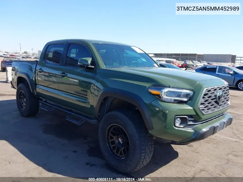 2021 Toyota Tacoma Trd Off-Road VIN: 3TMCZ5AN5MM452989 Lot: 40608111