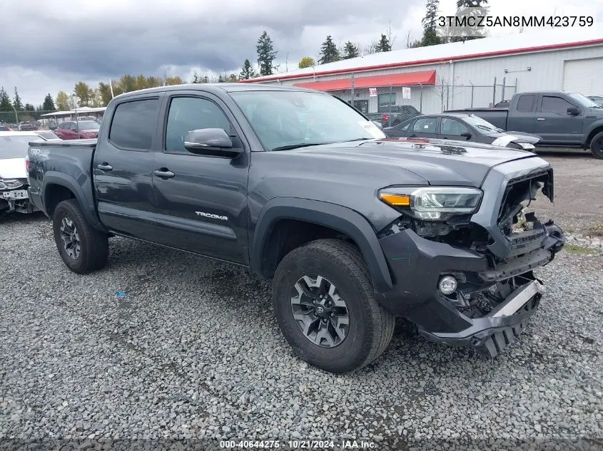 2021 Toyota Tacoma Trd Off-Road VIN: 3TMCZ5AN8MM423759 Lot: 40644275