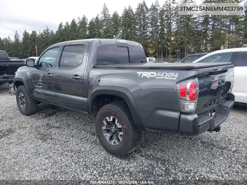 2021 Toyota Tacoma Trd Off-Road VIN: 3TMCZ5AN8MM423759 Lot: 40644275