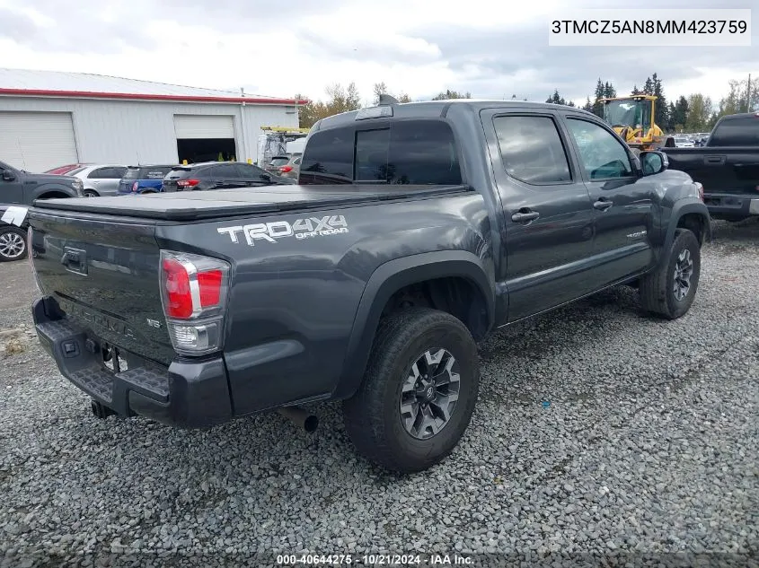 2021 Toyota Tacoma Trd Off-Road VIN: 3TMCZ5AN8MM423759 Lot: 40644275