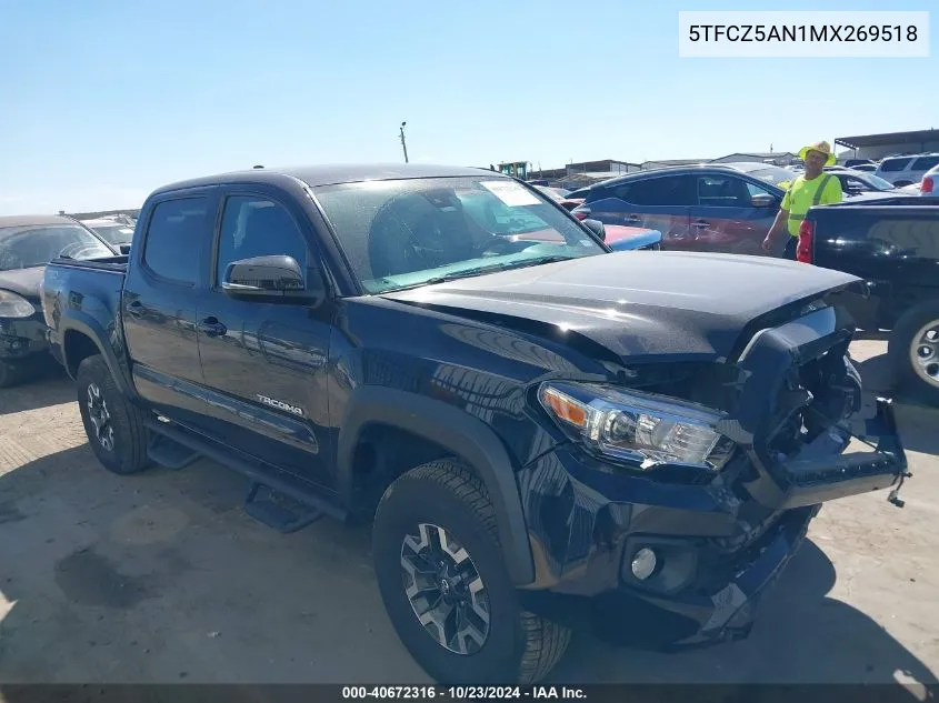 2021 Toyota Tacoma Trd Off-Road VIN: 5TFCZ5AN1MX269518 Lot: 40672316