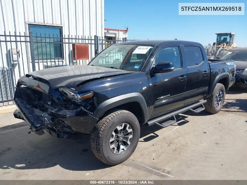 2021 Toyota Tacoma Trd Off-Road VIN: 5TFCZ5AN1MX269518 Lot: 40672316