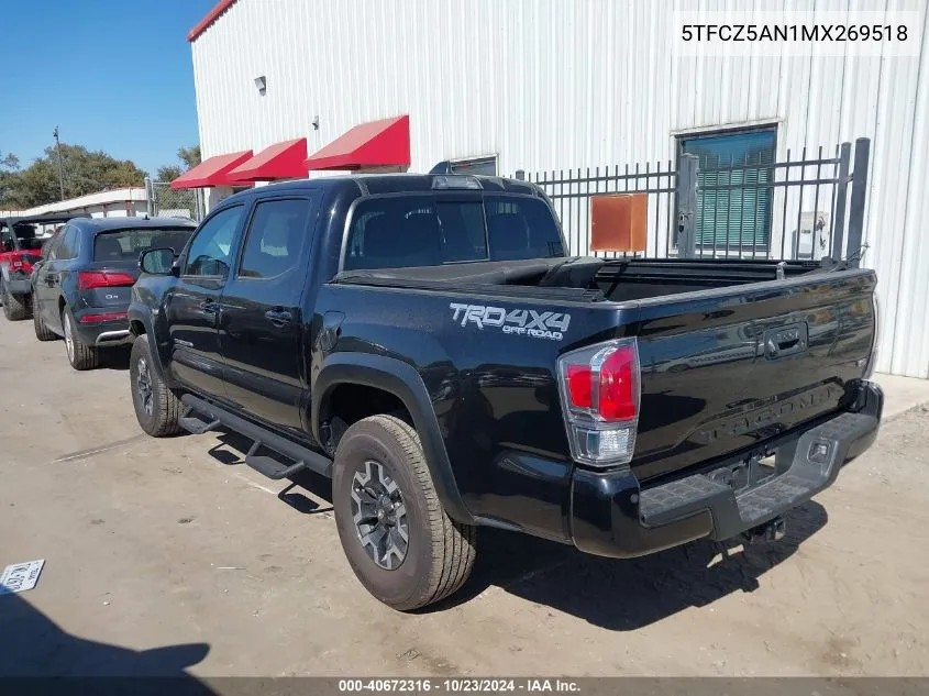 2021 Toyota Tacoma Trd Off-Road VIN: 5TFCZ5AN1MX269518 Lot: 40672316