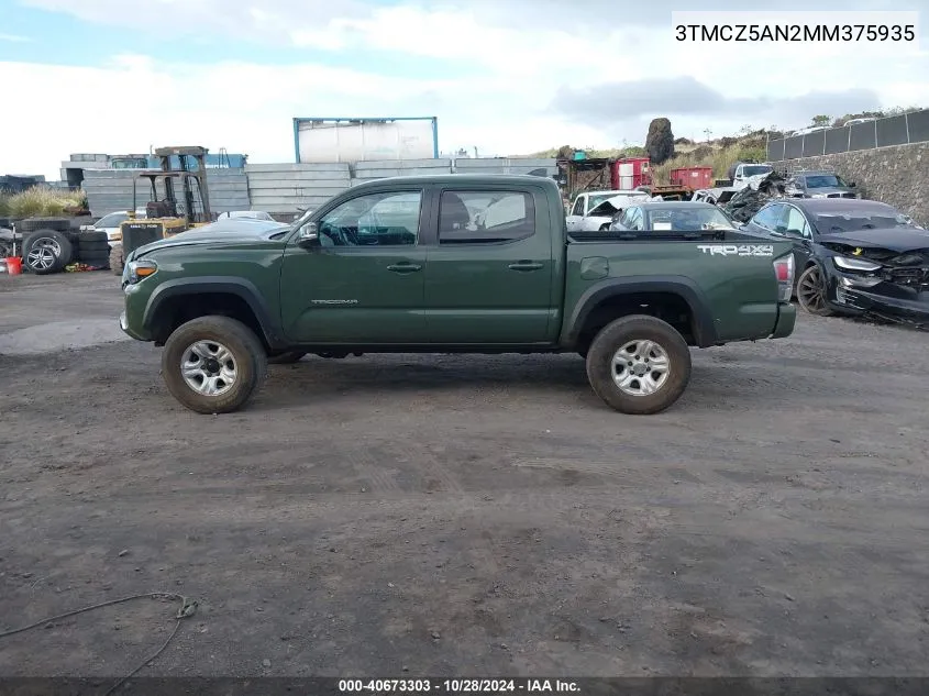 2021 Toyota Tacoma Sr V6/Sr5 V6/Trd Off-Road/Trd Pro/Trd Sport VIN: 3TMCZ5AN2MM375935 Lot: 40673303