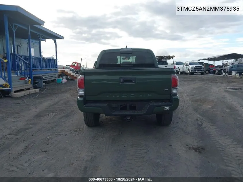 2021 Toyota Tacoma Sr V6/Sr5 V6/Trd Off-Road/Trd Pro/Trd Sport VIN: 3TMCZ5AN2MM375935 Lot: 40673303