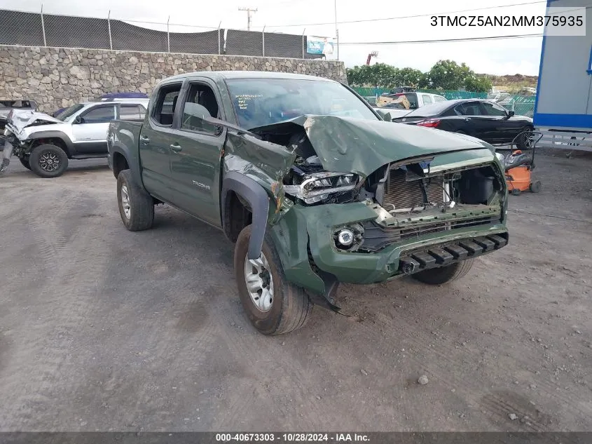 2021 Toyota Tacoma Sr V6/Sr5 V6/Trd Off-Road/Trd Pro/Trd Sport VIN: 3TMCZ5AN2MM375935 Lot: 40673303