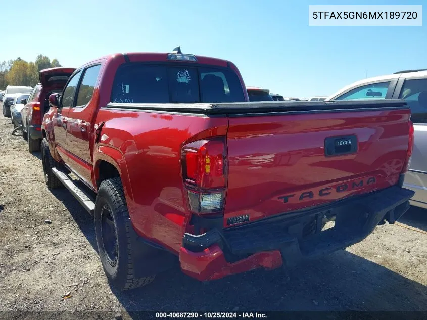 2021 Toyota Tacoma Sr VIN: 5TFAX5GN6MX189720 Lot: 40687290