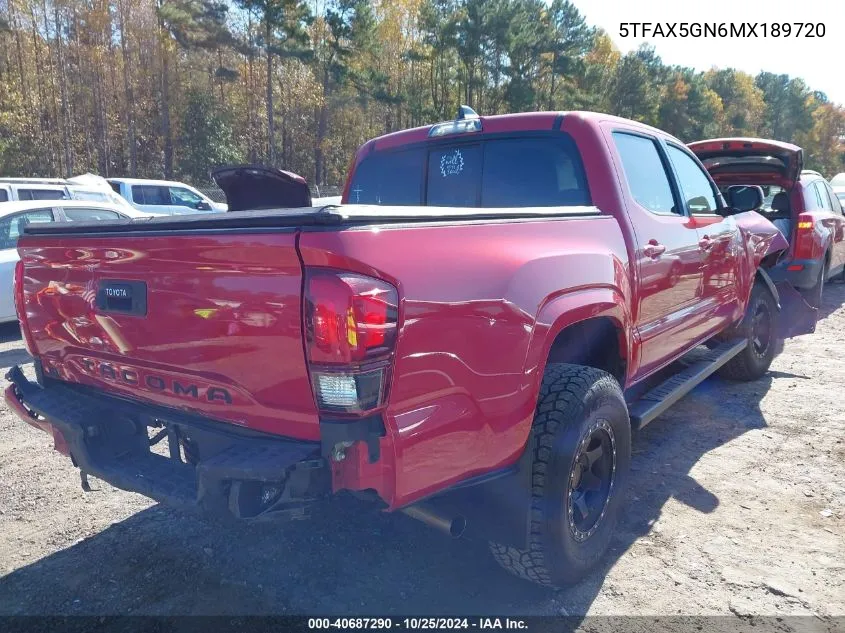 2021 Toyota Tacoma Sr VIN: 5TFAX5GN6MX189720 Lot: 40687290