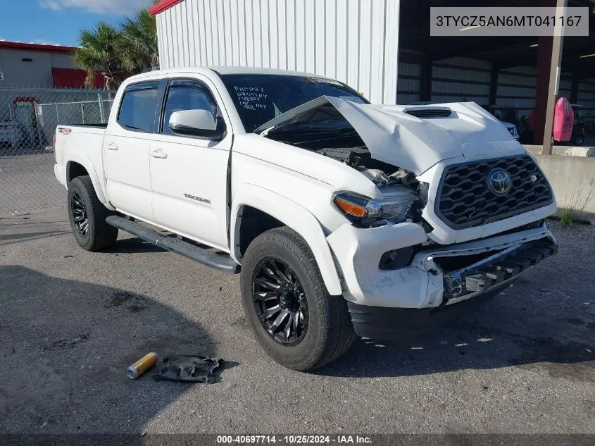 2021 Toyota Tacoma Trd Sport VIN: 3TYCZ5AN6MT041167 Lot: 40697714