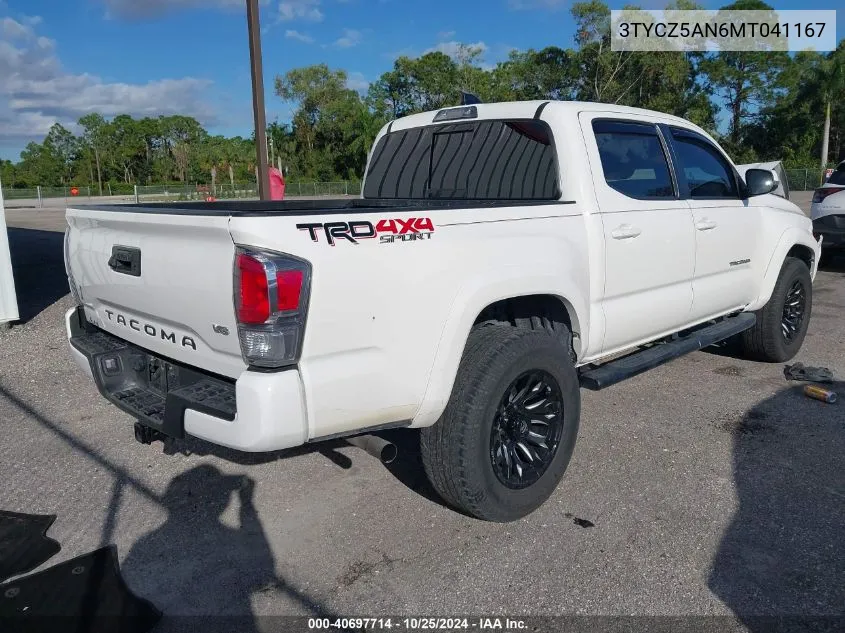 2021 Toyota Tacoma Trd Sport VIN: 3TYCZ5AN6MT041167 Lot: 40697714