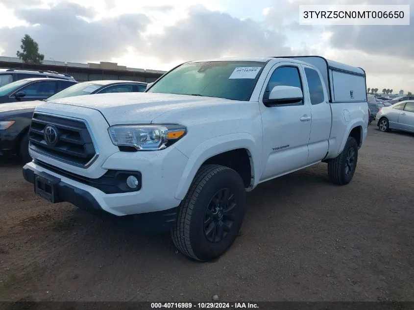 2021 Toyota Tacoma Sr5 V6 VIN: 3TYRZ5CN0MT006650 Lot: 40716989