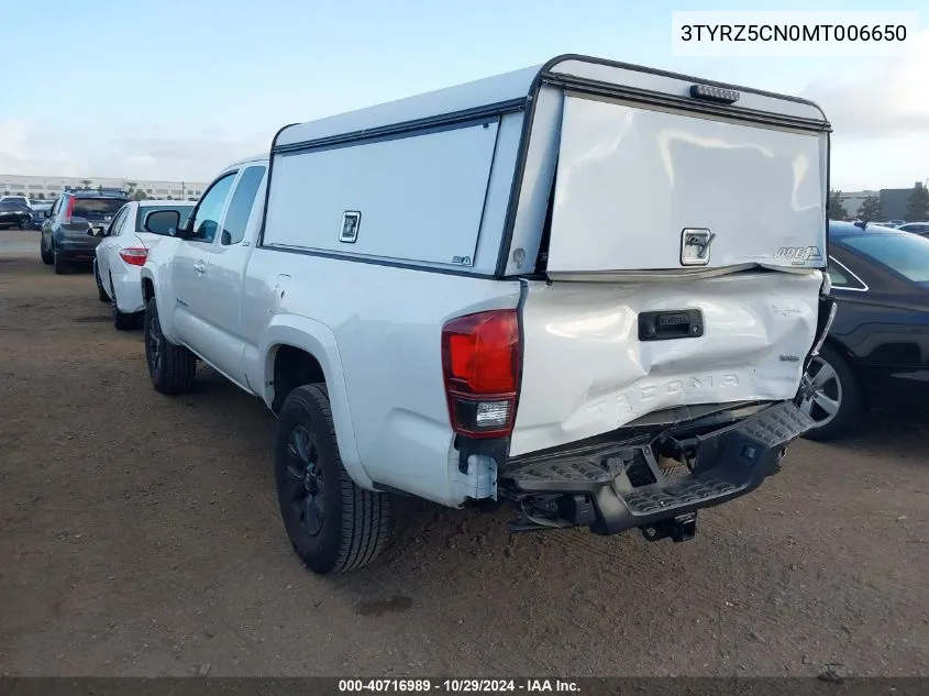 2021 Toyota Tacoma Sr5 V6 VIN: 3TYRZ5CN0MT006650 Lot: 40716989