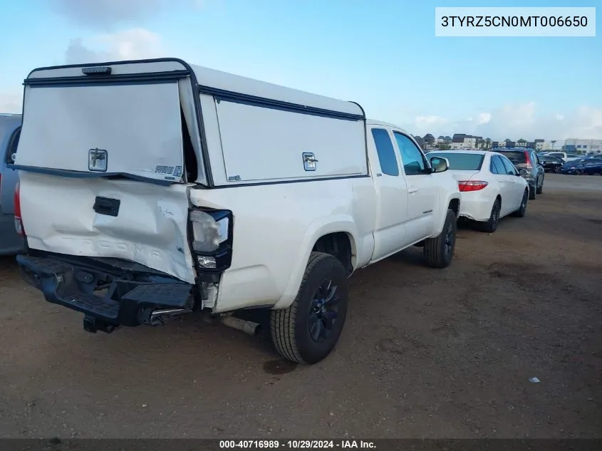 2021 Toyota Tacoma Sr5 V6 VIN: 3TYRZ5CN0MT006650 Lot: 40716989