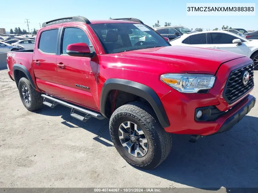 2021 Toyota Tacoma Trd Off-Road VIN: 3TMCZ5ANXMM388383 Lot: 40744067