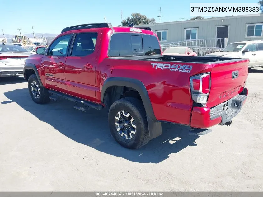 2021 Toyota Tacoma Trd Off-Road VIN: 3TMCZ5ANXMM388383 Lot: 40744067