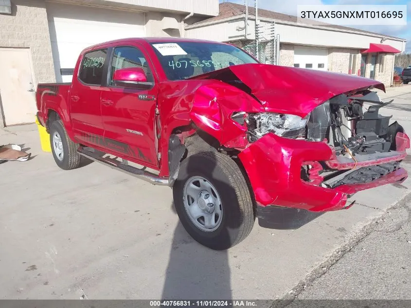 2021 Toyota Tacoma Sr VIN: 3TYAX5GNXMT016695 Lot: 40756831