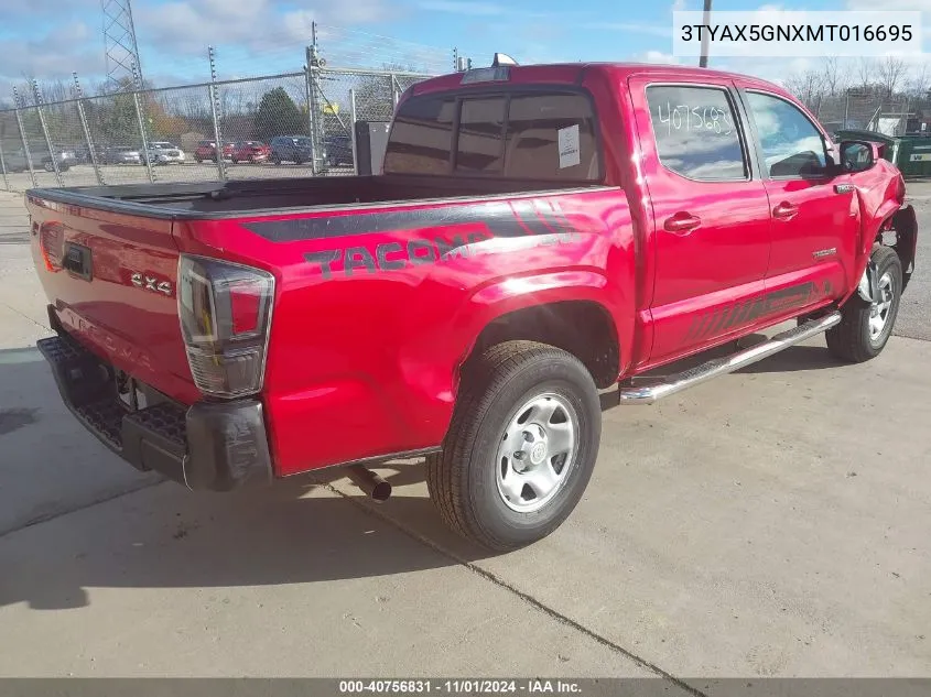 2021 Toyota Tacoma Sr VIN: 3TYAX5GNXMT016695 Lot: 40756831