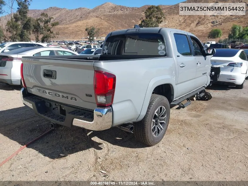 2021 Toyota Tacoma Sr5 V6 VIN: 3TMAZ5CN5MM154432 Lot: 40766749