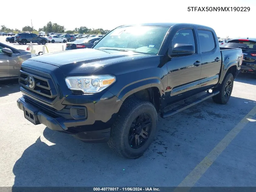 2021 Toyota Tacoma Sr VIN: 5TFAX5GN9MX190229 Lot: 40778017