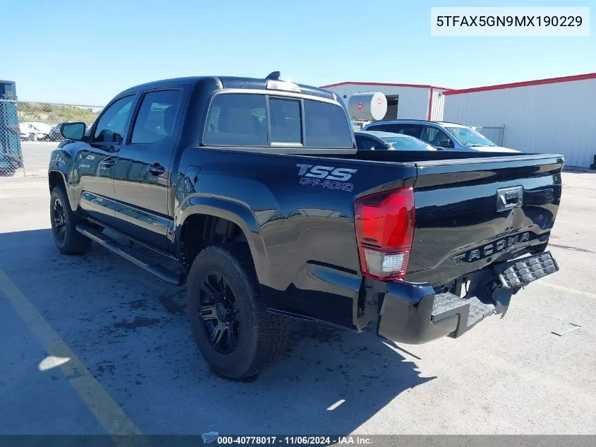 2021 Toyota Tacoma Sr VIN: 5TFAX5GN9MX190229 Lot: 40778017