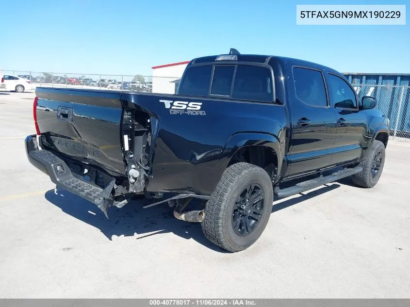 2021 Toyota Tacoma Sr VIN: 5TFAX5GN9MX190229 Lot: 40778017