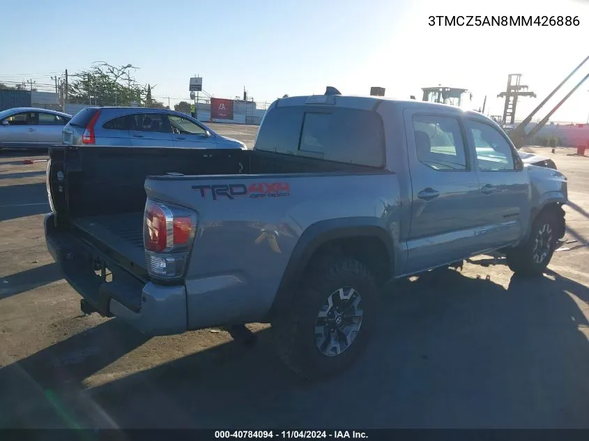 2021 Toyota Tacoma Trd Off-Road VIN: 3TMCZ5AN8MM426886 Lot: 40784094