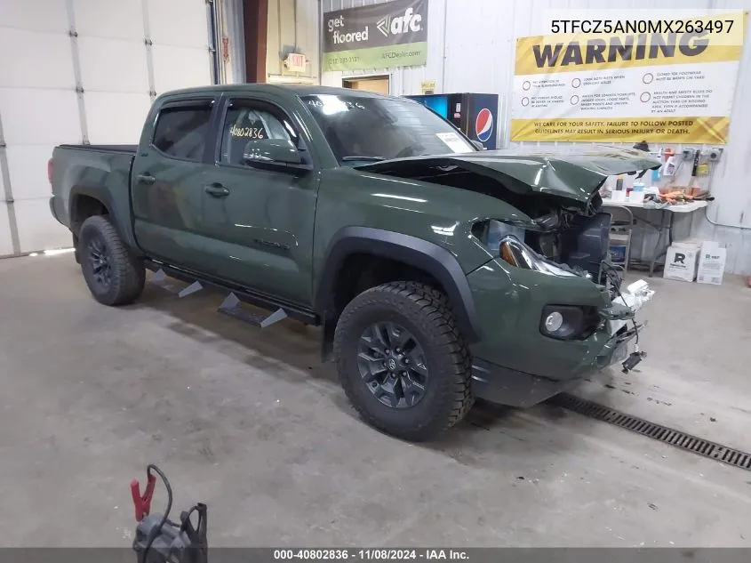 2021 Toyota Tacoma Sr5 V6 VIN: 5TFCZ5AN0MX263497 Lot: 40802836