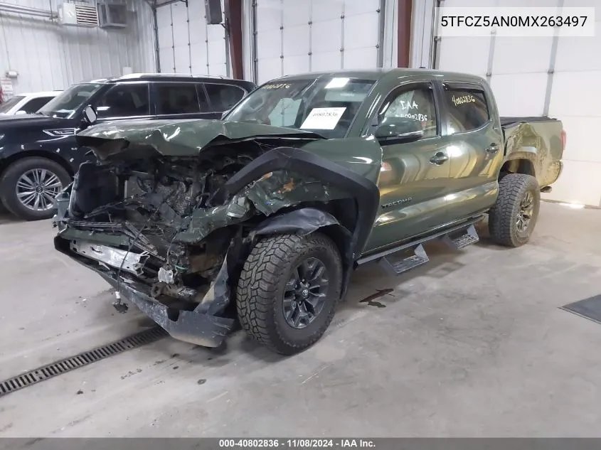 2021 Toyota Tacoma Sr5 V6 VIN: 5TFCZ5AN0MX263497 Lot: 40802836