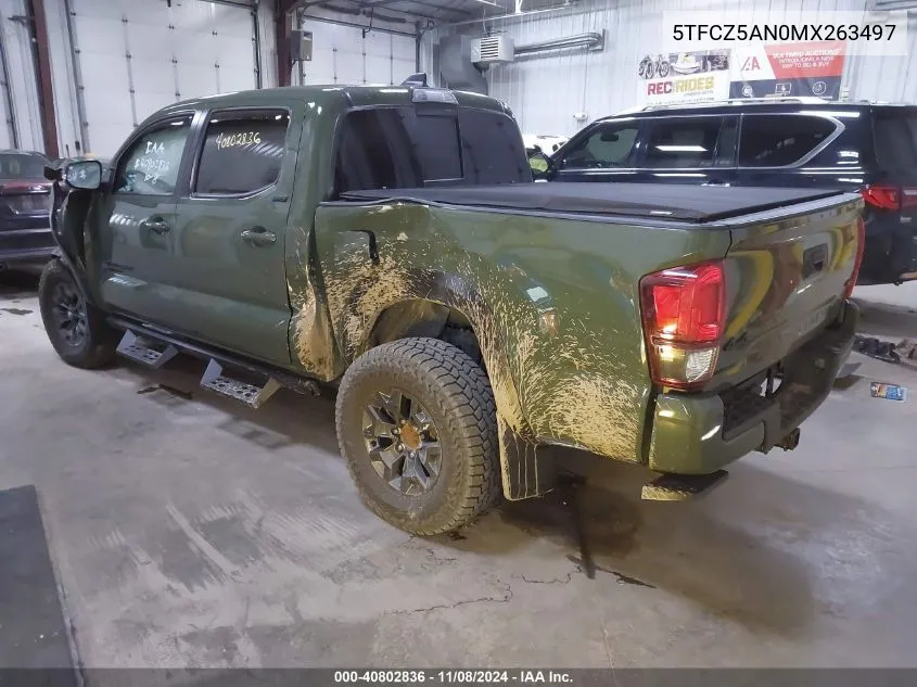 2021 Toyota Tacoma Sr5 V6 VIN: 5TFCZ5AN0MX263497 Lot: 40802836