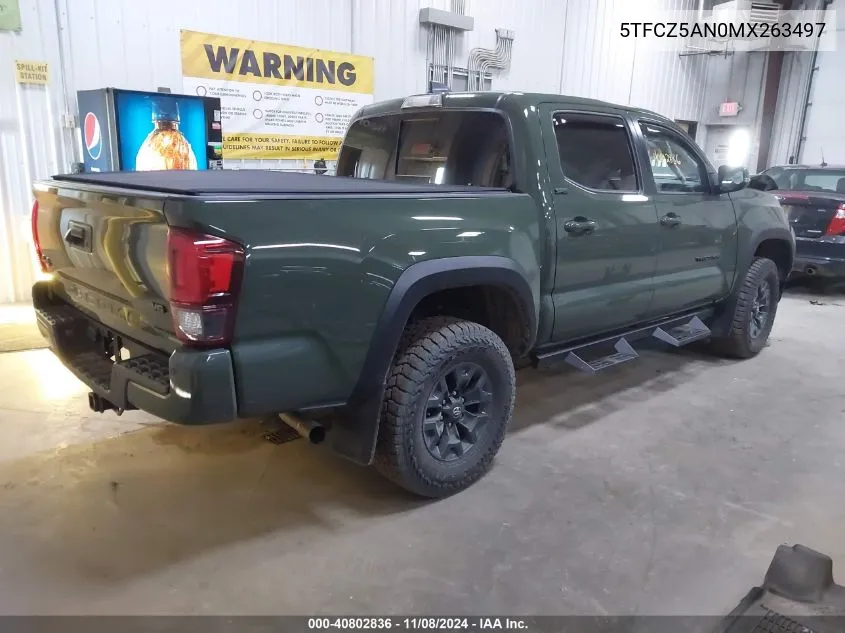 2021 Toyota Tacoma Sr5 V6 VIN: 5TFCZ5AN0MX263497 Lot: 40802836