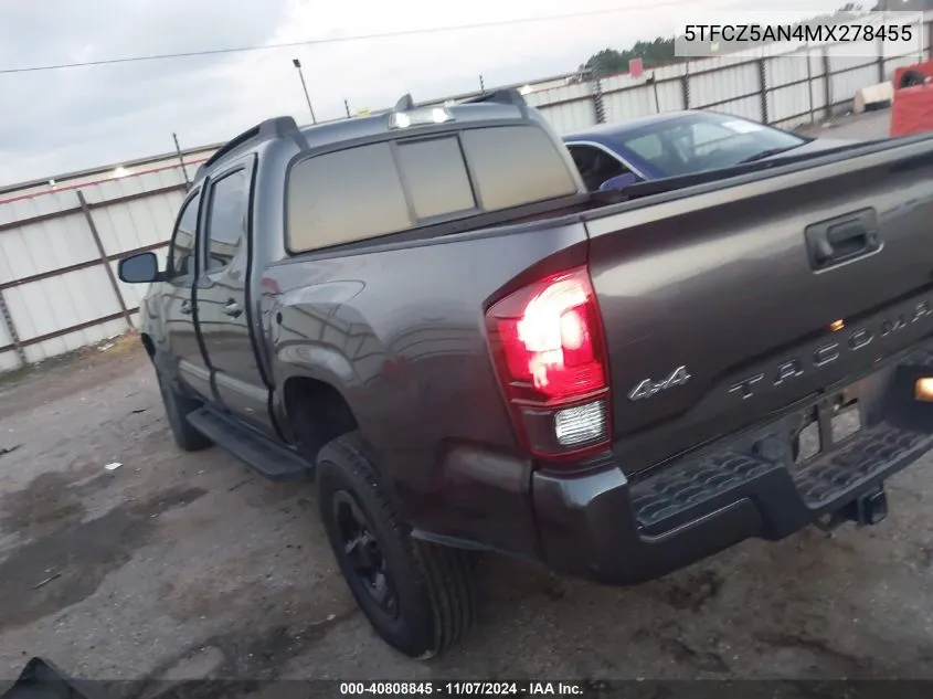 2021 Toyota Tacoma Sr V6 VIN: 5TFCZ5AN4MX278455 Lot: 40808845