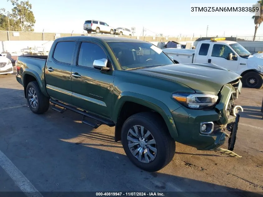 2021 Toyota Tacoma Limited VIN: 3TMGZ5AN6MM383859 Lot: 40819947