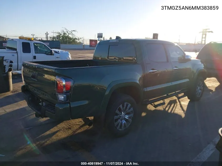 2021 Toyota Tacoma Limited VIN: 3TMGZ5AN6MM383859 Lot: 40819947